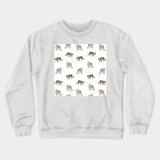 Modern Jungle Leopard Animals White Pattern Crewneck Sweatshirt